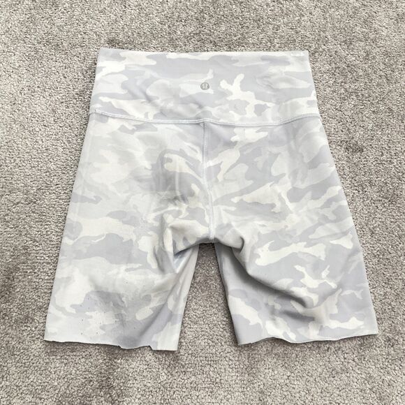 Lululemon Align Compression Biker Shorts Womens 6 Gray Camo Active Athletic Yoga - Picture 2 of 10